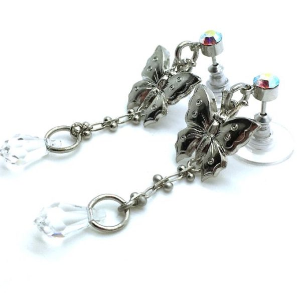 Mariana Earrings Butterfly Dangling with Tear Drop Crystal Swarovski On A Clear Day Sweet Summer Coll.