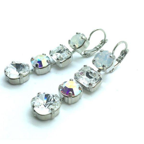 Mariana Earrings Glitzy Multi Tier Strand Austrian Crystals On A Clear Day Sweet Summer Coll.