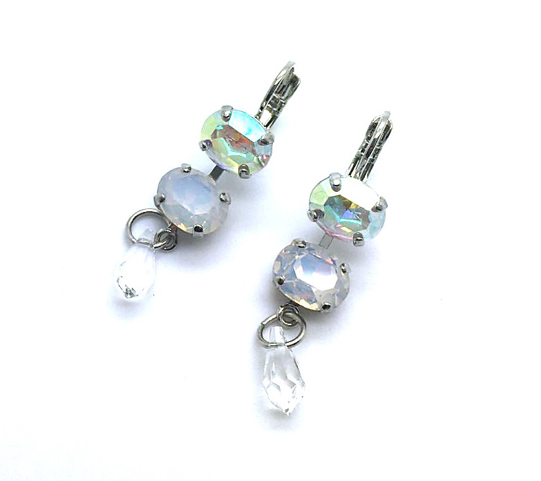 E-1920-001-RO6 (2) Mariana Earrings Alluring Triple Tier Strand Austrian Crystals On A Clear Day Sweet Summer Coll. - Image 1
