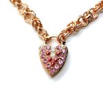 Mariana Pendant Necklace Heart Lock Pink & Pink Opal Swarovski Crystals Cherry Blossom Silk Road Coll. - Image 3