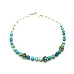 Mariana Necklace Floral Blue Opal, Turq & Pacific Opal Crystal Swarovski Bahamas Caribbean Life Coll. - Image 3