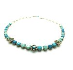 Mariana Necklace Floral Blue Opal, Turq & Pacific Opal Crystal Swarovski Bahamas Caribbean Life Coll.