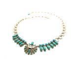 Mariana Necklace Stunning Peacock Shape Turquoise Crystal Austrian My Treasures Coll. - Image 2