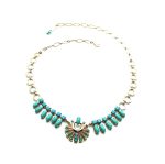 Mariana Necklace Stunning Peacock Shape Turquoise Crystal Austrian My Treasures Coll.