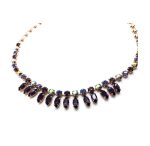 Necklace By Mariana Woman Sophisticated Amethyst, Sapphire and AB Swarovski Crystals