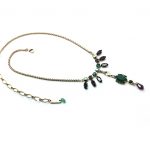 Mariana Pendant Necklace Marquise Shape Green, Purple & Crystal AB Swarovski Crystals My Treasures Coll.