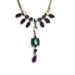 Mariana Pendant Necklace Marquise Shape Green, Purple & Crystal AB Swarovski Crystals My Treasures Coll. - Image 3