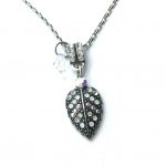 Mariana Necklace Gorgeous Leaf Shape Beaded Austrian Crystals On A Clear Day Sweet Summer Coll.