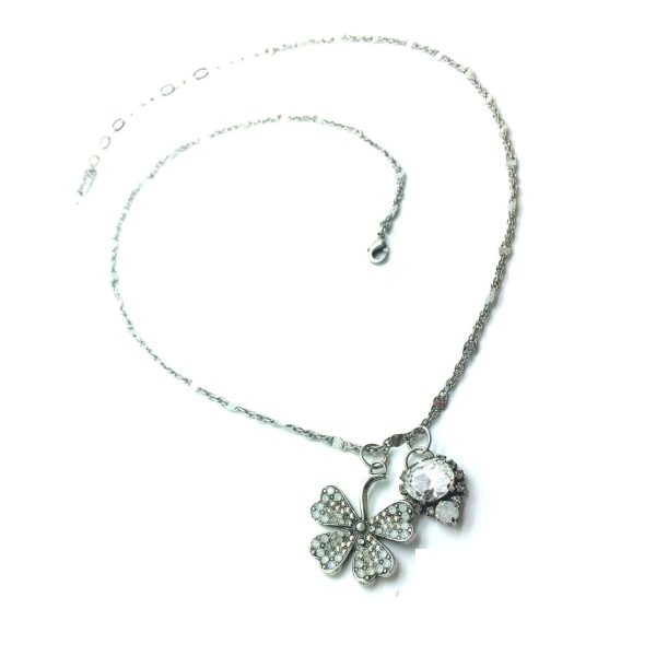 Mariana Necklace Elegant Clover & Clear Crystal Swarovski On A Clear Day Sweet Summer Coll.
