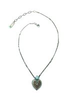Mariana Necklace Pendant Beaded Heart Shape Turquoise Mineral My Treasures Coll. - Image 3