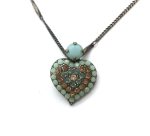 Mariana Necklace Pendant Beaded Heart Shape Turquoise Mineral My Treasures Coll. - Image 2