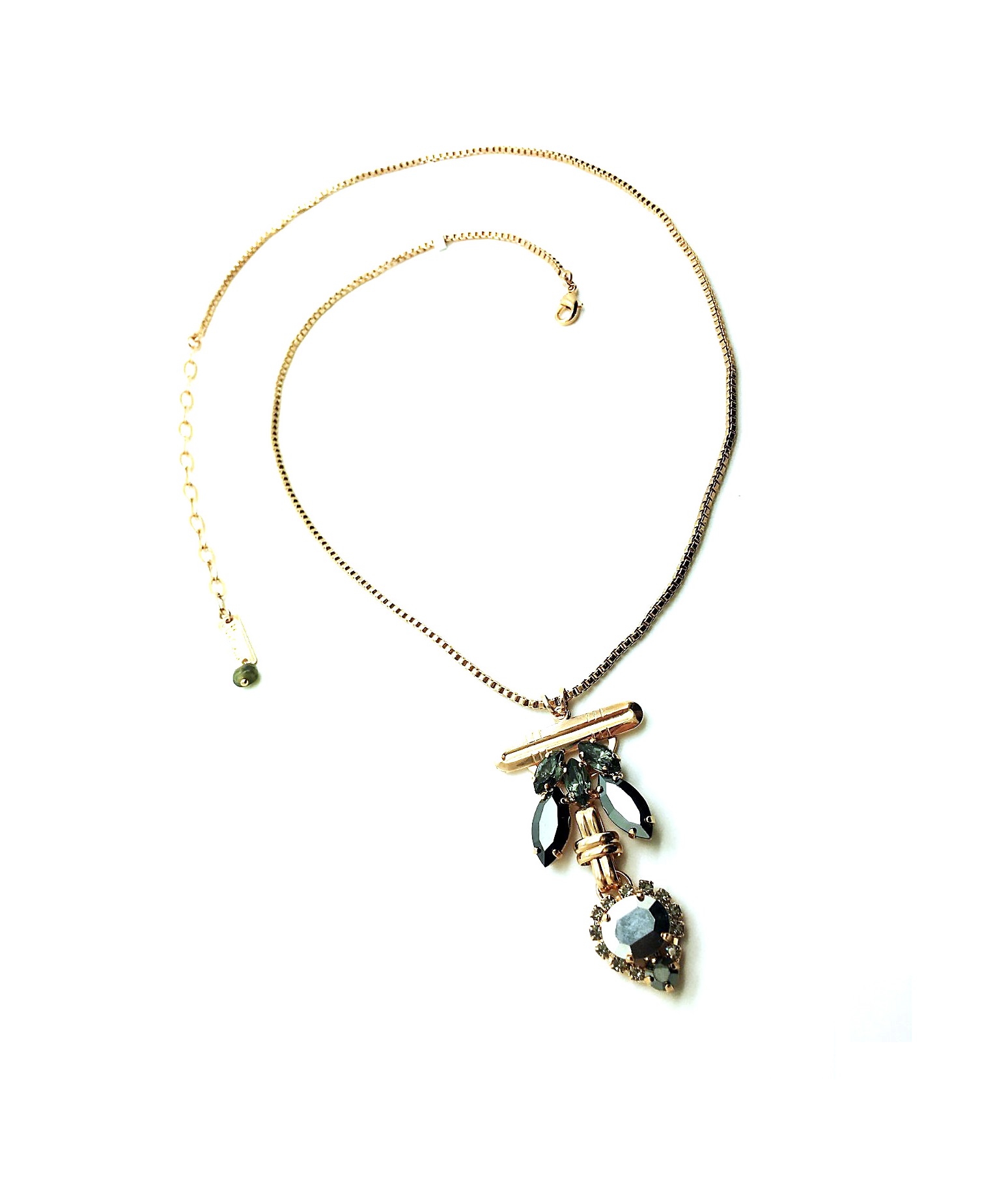 N-5098-1-747-RG (3) Mariana Necklace Pendant Exquisite Design Black Diamond & Jet Hematite Crystal Swarovski My Treasures Coll. - Image 1