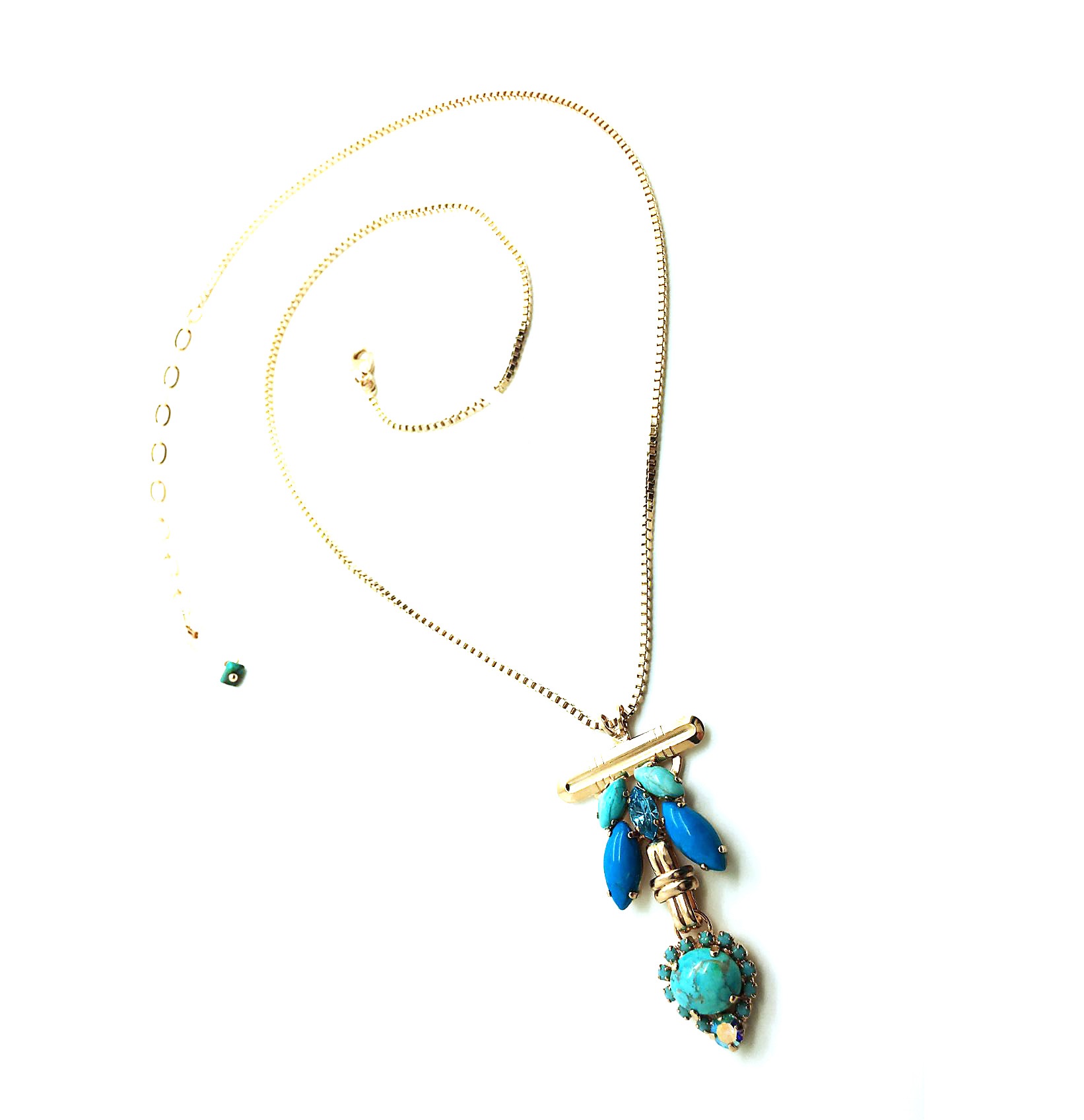N-5098-1-M2672-RG (1) Mariana Necklace Pendant Elegant Howlite Chinese Turq Mineral Bliss Nirvana Coll. - Image 1