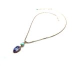 Necklace Pendant By Mariana Woman Turquoise and Purple Pair Shape Swarovski Crystals - Image 3