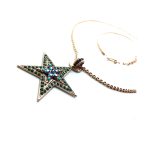 Mariana Pendant Necklace Star Shape Green Turquoise Swarovski Crystals My Treasures Coll. - Image 2