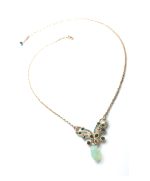 Mariana Necklace Lovely Butterfly Beaded with Tear Drop Crystal Swarovski Ivy Botanica Coll. - Image 3