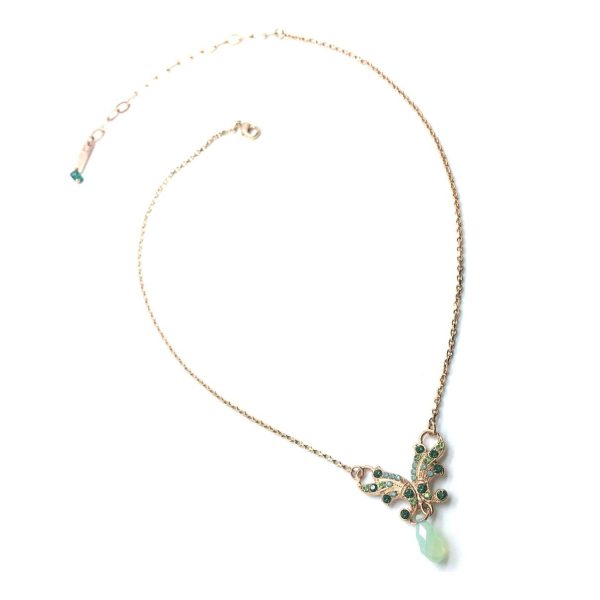 Mariana Necklace Lovely Butterfly Beaded with Tear Drop Crystal Swarovski Ivy Botanica Coll.