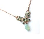 Mariana Necklace Lovely Butterfly Beaded with Tear Drop Crystal Swarovski Ivy Botanica Coll. - Image 2