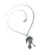 Necklace Pendant By Mariana Woman Intricate Charms and Love Bird Amethyst Swarovski Crystals