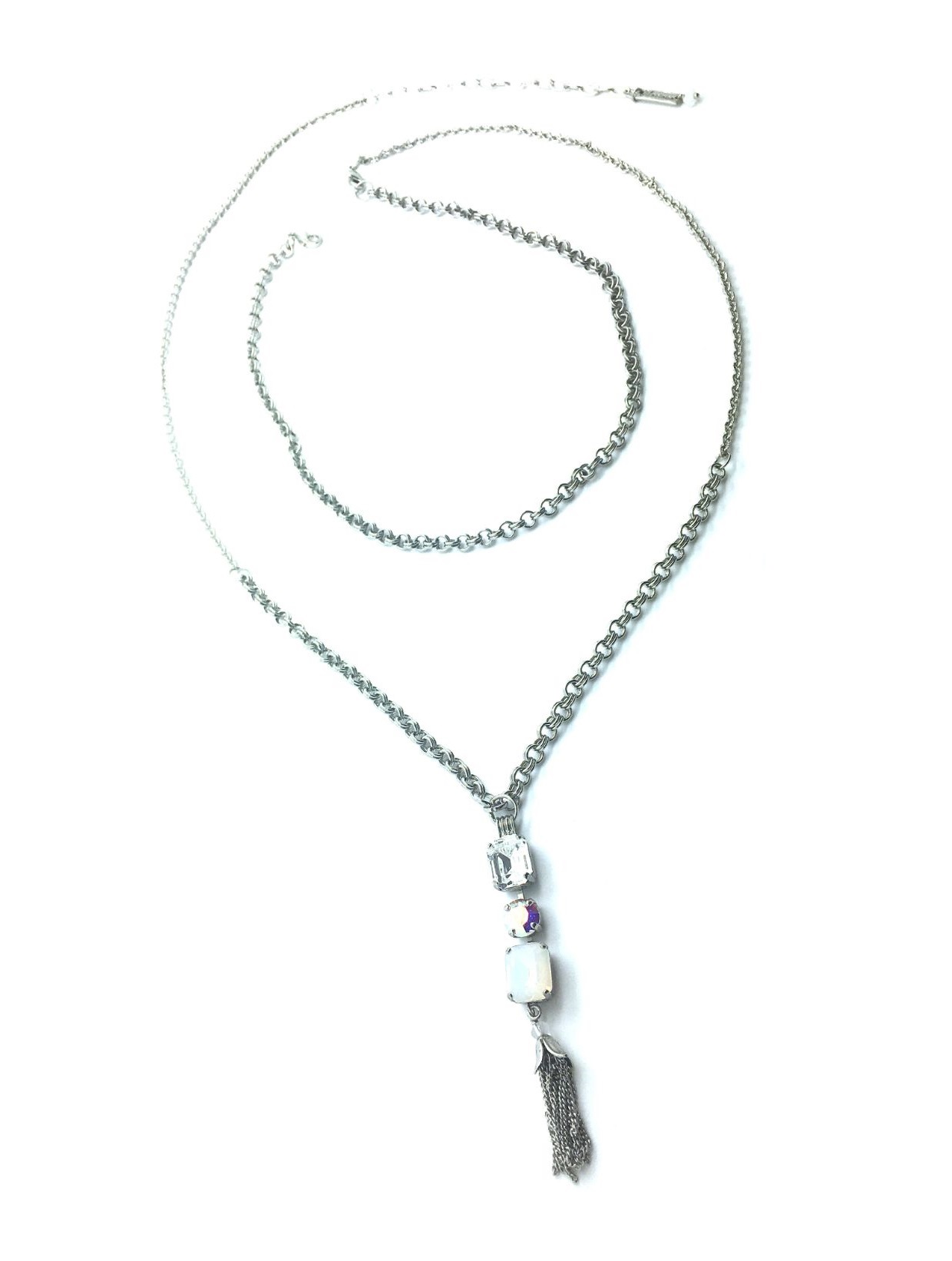 N-5320-001-RO (1) Mariana Necklace Sassy Tassel & Triple Tier Strand Crystal Swarovski On A Clear Day Sweet Summer Coll. - Image 1