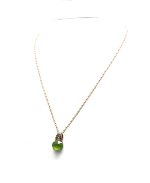 Mariana Pendant Necklace Oval Shape Lime & Green Austrian Crystals My Treasures Coll. - Image 3