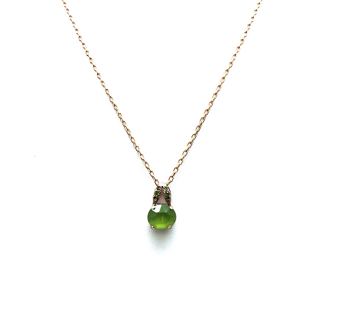 N-5323 042 (3) Mariana Pendant Necklace Oval Shape Lime & Green Austrian Crystals My Treasures Coll. - Image 1