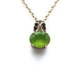 Mariana Pendant Necklace Oval Shape Lime & Green Austrian Crystals My Treasures Coll. - Image 2