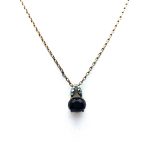 Mariana Pendant Necklace Oval Shape Ametyst Mineral & AB Swarovski Crystals My Treasures Coll.