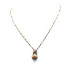 Mariana Pendant Necklace Oval Shape Leopard Ckine Agate Mineral & Swarovski Crystals My Treasures Coll.