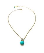 Mariana Pendant Necklace Oval Shape Howlite Chinese Turquoise & Swarovski Crystals My Treasures Coll. - Image 2