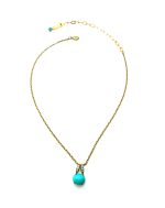 Mariana Pendant Necklace Oval Shape Howlite Chinese Turquoise & Swarovski Crystals My Treasures Coll. - Image 3
