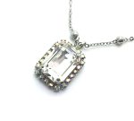 Mariana Pendant Necklace Lovely Rectangular Clear Austrian Crystals On A Clear Day Sweet Summer Coll. RO Plated - Image 2
