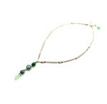 Mariana Pendant Necklace Malachite Mineral & Peridot,Blue Zircon,Opal Swarovski Crystals Congo Africa Coll. - Image 3