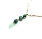 Mariana Pendant Necklace Malachite Mineral & Peridot,Blue Zircon,Opal Swarovski Crystals Congo Africa Coll. - Image 2