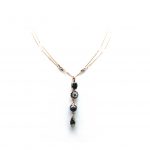 Mariana Pendant Necklace Pyrite Mineral & Clear, Silver, Grey,Black Swarovski Crystals Zulu Africa Coll.