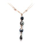 Mariana Pendant Necklace Pyrite Mineral & Clear, Silver, Grey,Black Swarovski Crystals Zulu Africa Coll. - Image 2