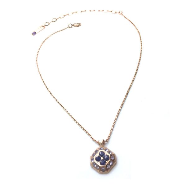 Mariana Pendant Necklace Finely Octagon Beaded Austrian Crystals Purple Rain Cocktail Hour Coll.