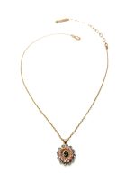 Pendant Necklace By Mariana Woman Flower Shape Rose and Sapphire Swarovski Crystals - Image 3
