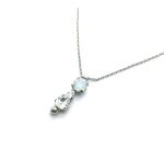 Mariana Pendant Necklace Round Opal & Tear Drop Crystal Swarovski On A Clear Day Sweet Summer Coll. - Image 2