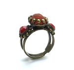 Mariana Ring Adjustable Flower Shape Red Aventurine Mineral My Treasures Coll. - Image 3