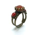 Mariana Ring Adjustable Flower Shape Red Aventurine Mineral My Treasures Coll.