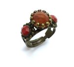 Mariana Ring Adjustable Flower Shape Red Aventurine Mineral My Treasures Coll. - Image 2