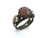 Ring By Mariana Woman Adjustable Agate Mineral and Colorado Topaz Swarovski Crystals - Image 2
