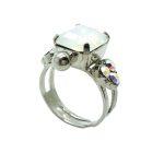 Mariana Ring Stunning White Opal & AB Austrian Crystals My Treasures Coll.
