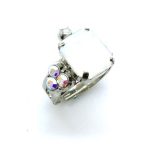 Mariana Ring Stunning White Opal & AB Austrian Crystals My Treasures Coll. - Image 2