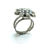 Ring By Mariana Woman Adjustable Flower Shape AB and Clear Swarovski Crystals - Image 3