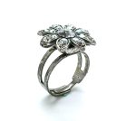Ring By Mariana Woman Adjustable Flower Shape AB and Clear Swarovski Crystals - Image 2