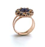 Ring By Mariana Woman Elegant Amethyst and Topaz Swarovski Crystals