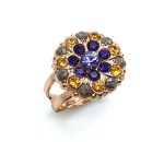 Ring By Mariana Woman Elegant Amethyst and Topaz Swarovski Crystals - Image 2