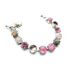Bracelet By Mariana Woman Beautiful Pink, Rose and Mix Color Swarovski Crystals - Image 2